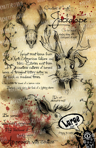 Cryptid Studies: Jackalope | Original Art Prints