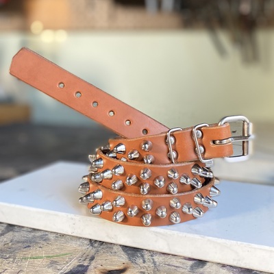 2-1-2 Short British stud belt (British tan)