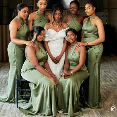 Halter bridesmaid Dresses Sage Halter Silk