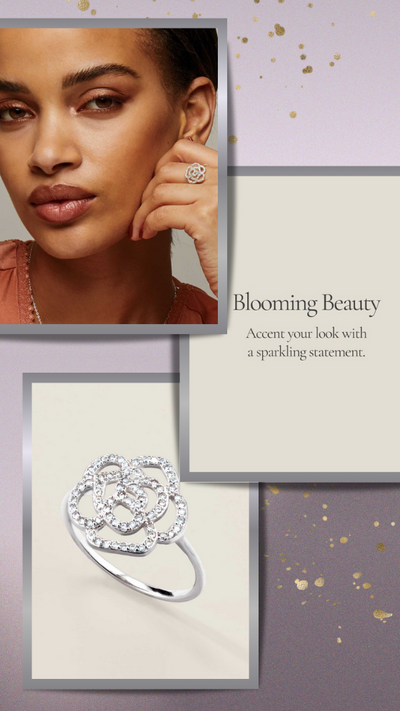 Sterling Silver Rose of Love CZ Ring - FINAL SALE