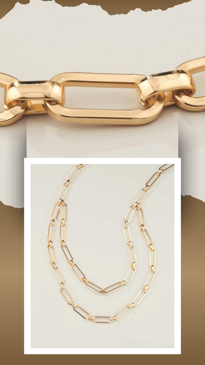 Sunlit Paperclip Long Layered Necklace - FINAL SALE