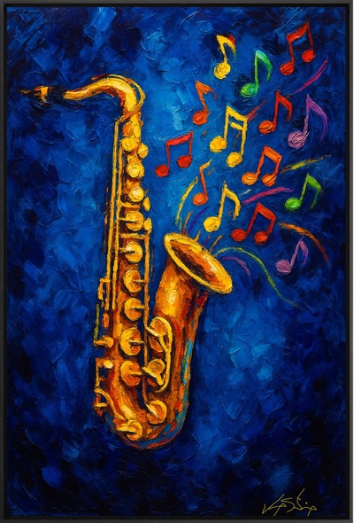Colorful Saxophone Music Notes