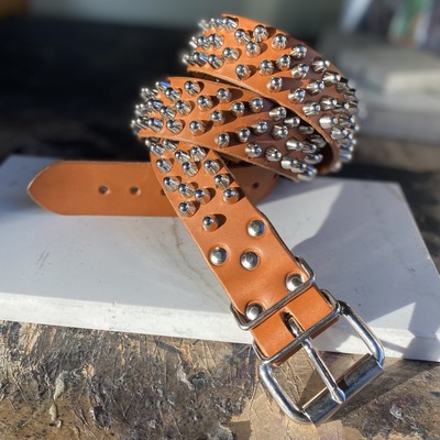 1.5” Chaotic Short British stud belt (British Tan)