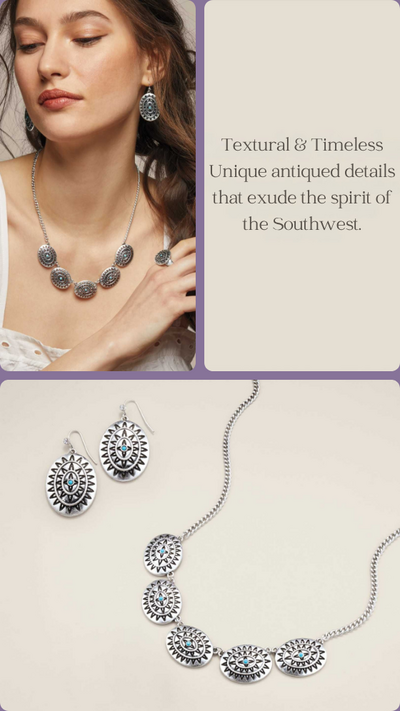 Western Sunburst Necklace and Earring Set - FINAL SALE