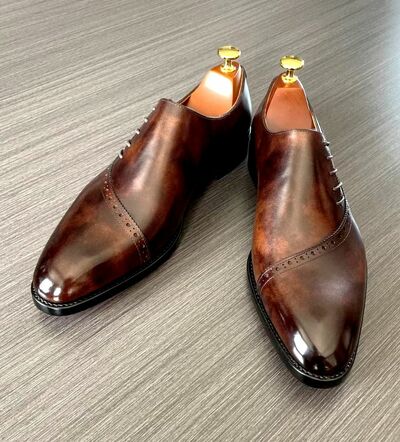 Men's Stylish Wear Brown Oxford Lining Dress Handmade Edition Formal Shoes