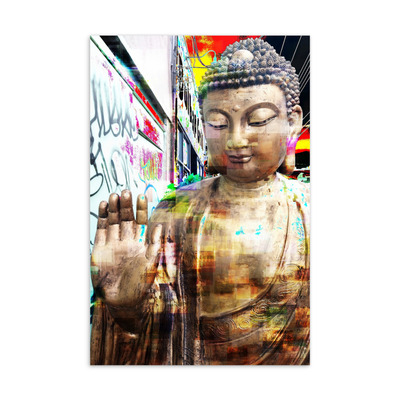 A BU$HWICK BUDDHA BLESSING Postcard by Pixellitist