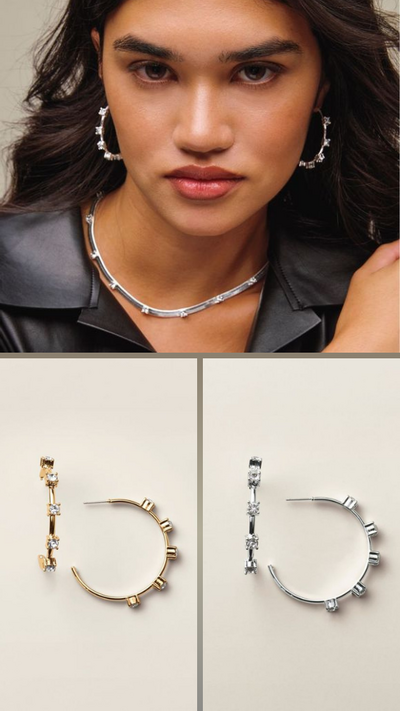 Starlight Station Hoop Earrings