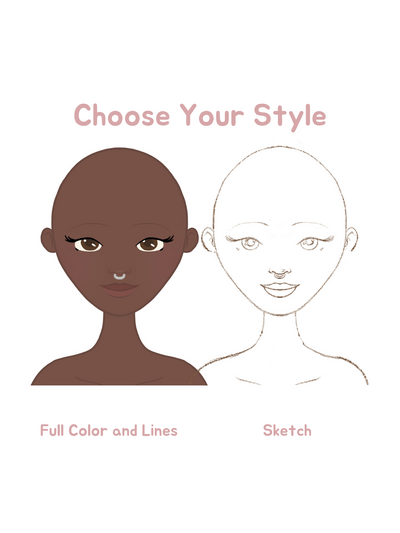 Fashion Style Commission in Sketch or Full Color Style