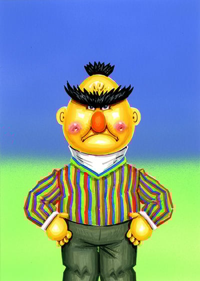 Browbeaten BERT / HUGH E. Brow Final Art - Slop Culture Kids Series 3 2025