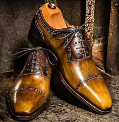 Handmade Patina Structure Formal Dress Wear Shoes For Men