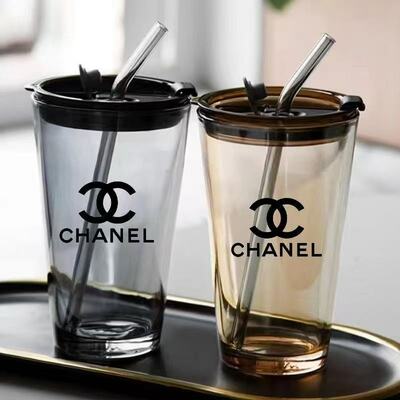 Elegant Reusable Cup - Transparent Tumbler With Straw