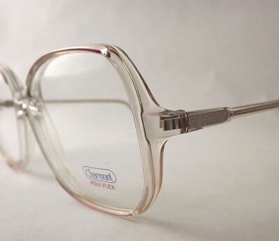 Mrs Doubtfire 1980's Vintage Clear and Red Pink Big Eyeglasses