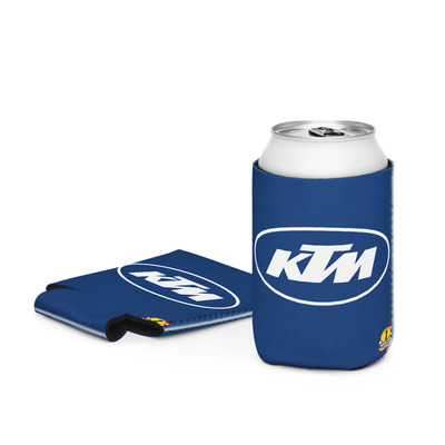 K T M White Oval Dk Blue Moto Can Cooler