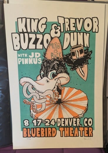 King Buzzo and Trevor Dunn Screen Printed Gig Poster Denver 2024