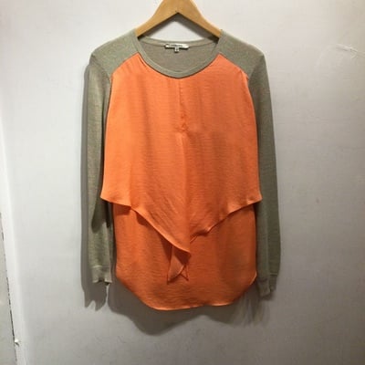 Carven orange chiffon top