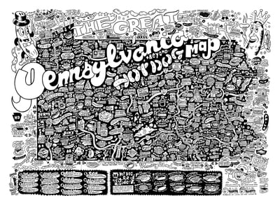 PA Hot Dog Map - 1st Edition