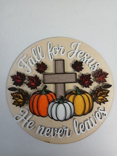 #235 Fall for Jesus Door Hanging