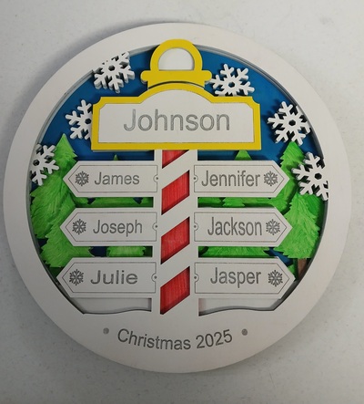 #183 North Pole Family sign