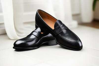 Modern Structure Trending Formal Wear Handmade Edition Black Loafers For Men Gentlemen's Outfit Edition