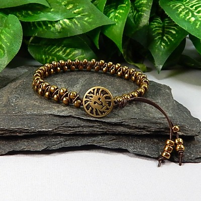 Brass Goddess Bracelet – Handmade Jewelry with Lion Charm - Strength & Courage