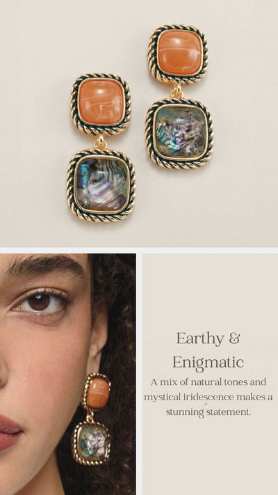 Abalone Gemscape Statement Earrings - FINAL SALE