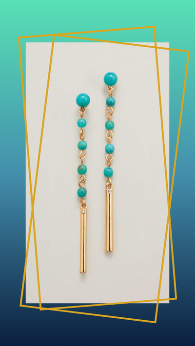 Turquoise Tides Linear Earrings - FINAL SALE