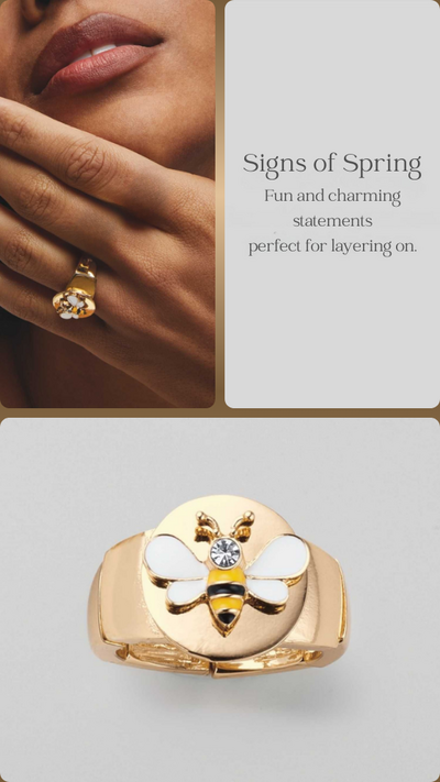 Symbols of Spring Stretch Ring - FINAL SALE