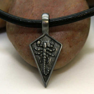 Scorpion Spirit Necklace - Black Leather Cord with Antique Pewter Scorpion Pendant
