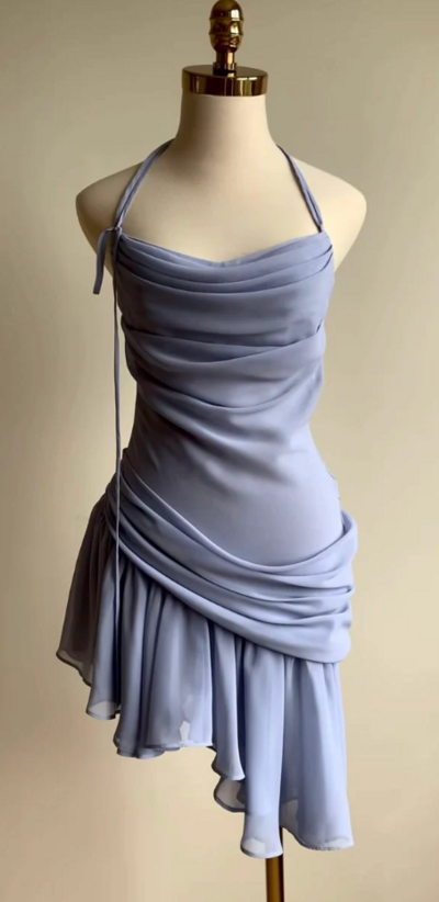 Sexy Irregular Chiffon Short Prom Dress Evening Dress