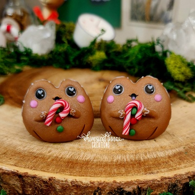 Gingerbread Frog w/candy cane