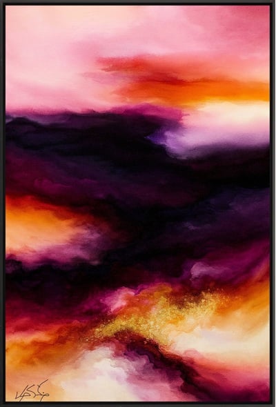 Prismatic Storm Fiery Abstract in Orange and Magenta