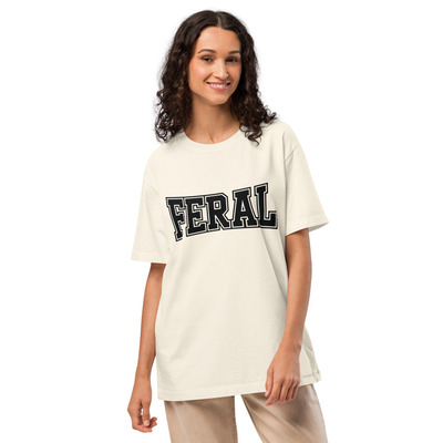 Funny Feral Varsity Style oversized t-shirt