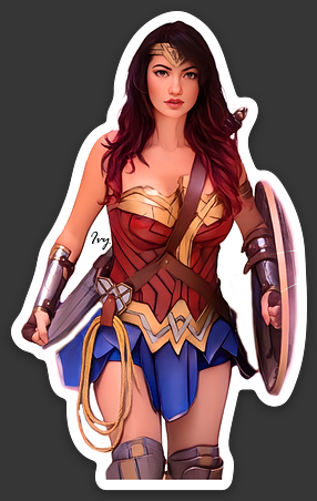 Wonder Woman 1.85″ × 3″ die cut sticker