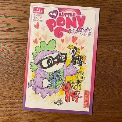 Hand drawn tiny ghost sketch cover comic - total brony