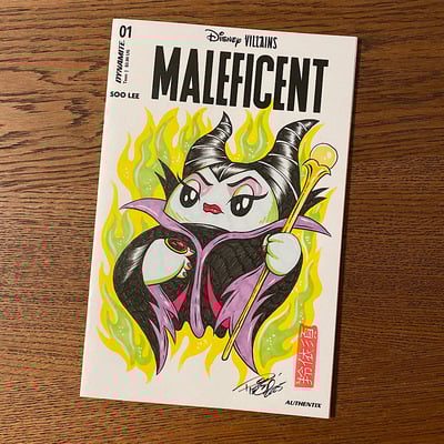 Hand drawn tiny ghost sketch cover comic - evil fairytale godmother