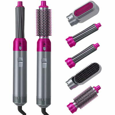 Magic Styler 4-in-1 Airstyler Curling Iron Brush Air Curler Air Styler Wrap Multi Hair Styler for Fast Hairstyle(Gray Purple)