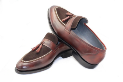 Crafted Leather Made to Order Brown Leather Tassel Loafers Men Dress Shoes