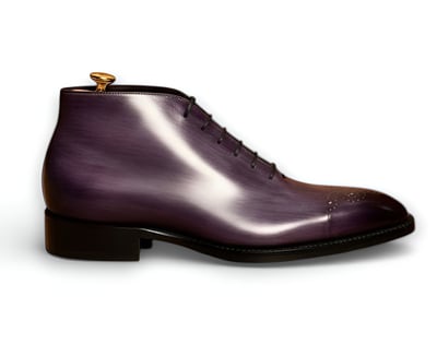 Crafted Leather Handmade Purple Patina Leather Chukka Ankle High Boot