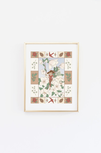 Fairy in the Flowers - Winter Print
