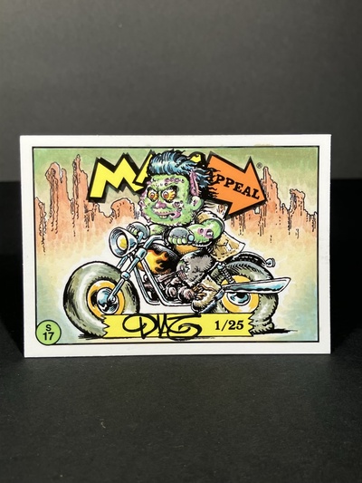 Zombie Biker Parody Mass Appeal Original Limited Edition Hand Painted Watercolor Sketch Card