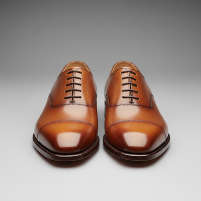 Crafted Leather Handmade Men Brown Calf Leather Dress Shoes