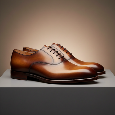 Crafted Leather Handmade Men Brown Calf Leather Oxford Dress Shoes