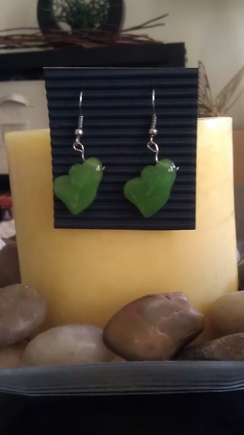 Green stone earrings