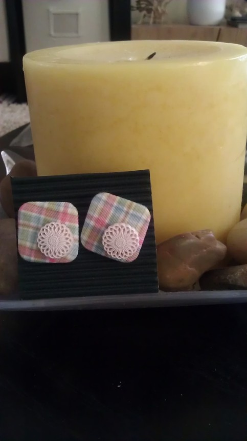 Paint me plaid earrings