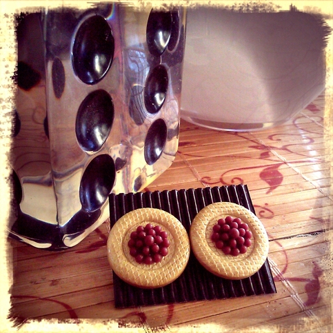 Berry medley tea earrings