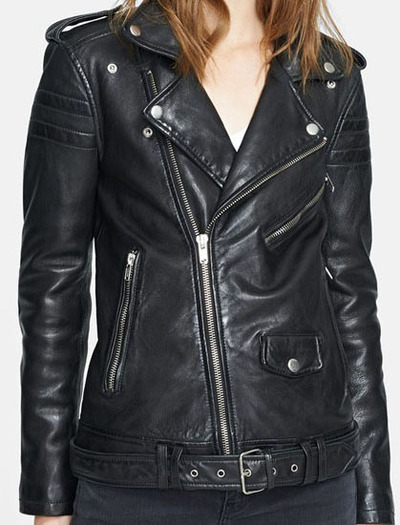 women black leather Jacket front zipper, women Stylish Black biker Leather Jacket, women Leather Jacket