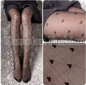 Diamond Heart Cross Pattern Pantyhose Tights Stocking