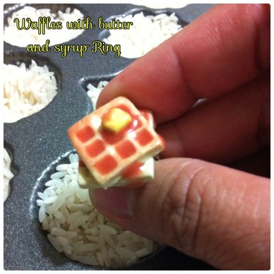 {ring} waffles with butter and syrup