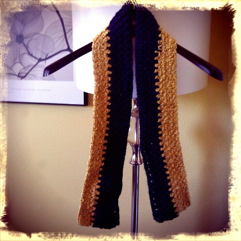 Blue and Yellow composition scarf