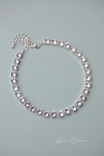 Wedding Necklace In Swarovski Clear Crystal By Luxe in Bloom